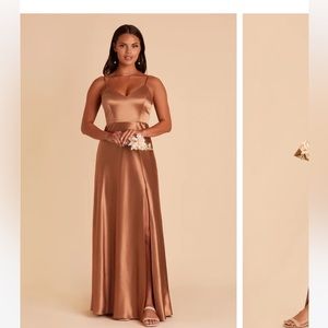 Jay Rust Birdy Grey Satin Bridesmaid dress